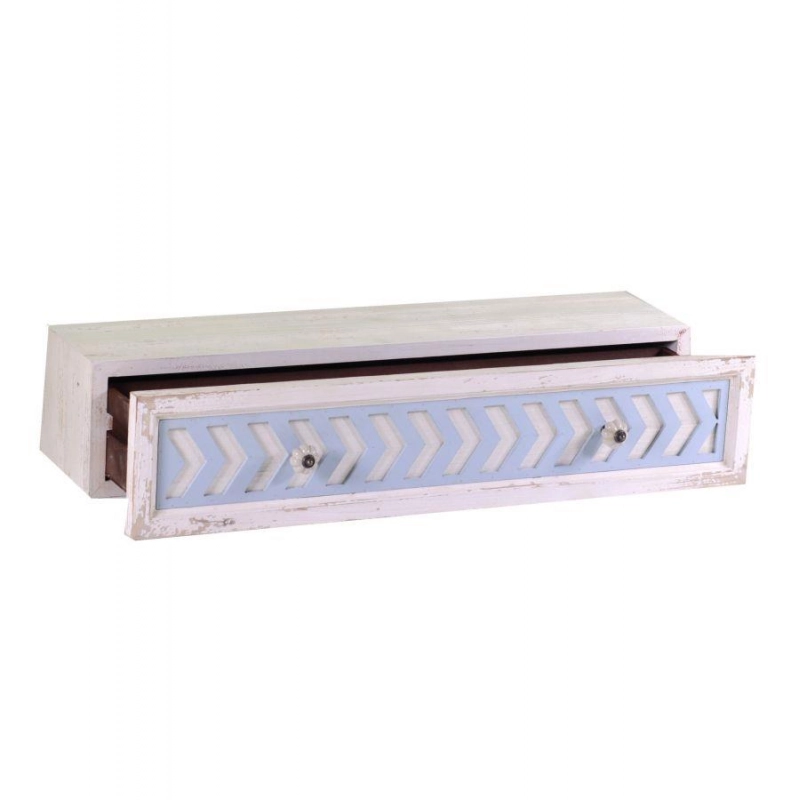 Mensola legno cipro con cassetto cm80x21h16,5