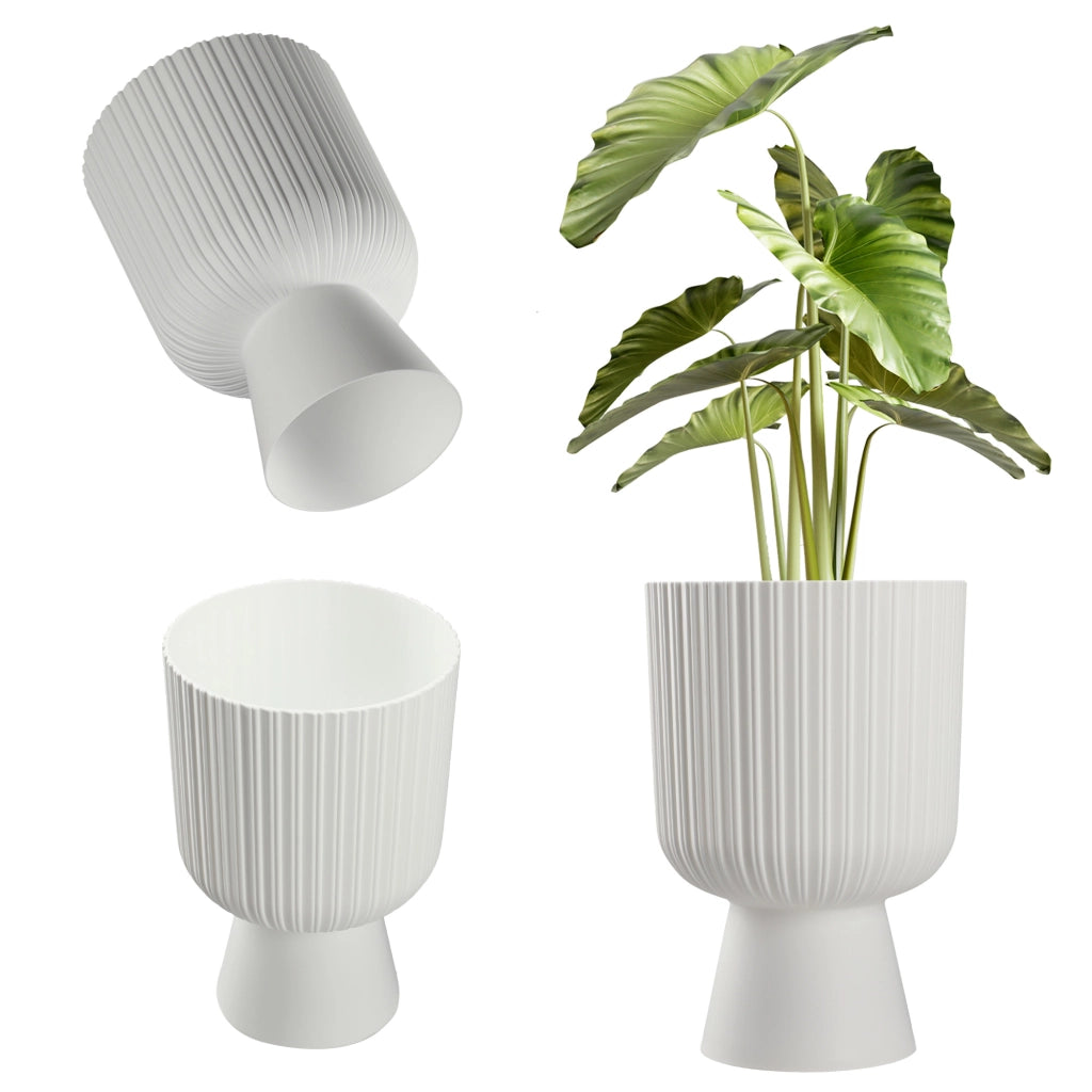 Vaso da fiori KADAX, vaso da fiori da giardino, copertura in plastica, 14 cm, supporto per fiori, bianco