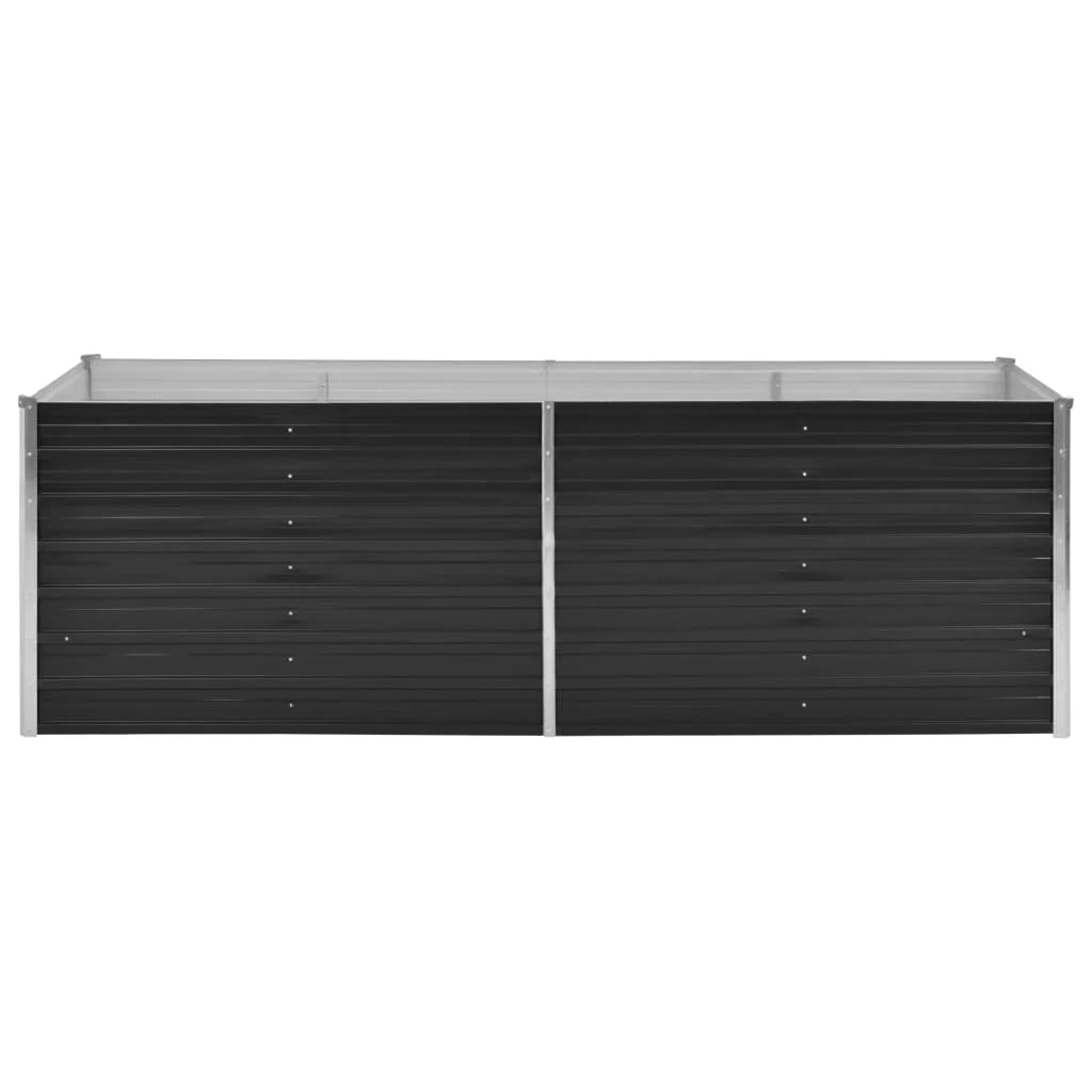 Fioriera rialzata per piante e fiori giardino 240 x 80 x 77 cm acciaio zincato antracite 02_0001144