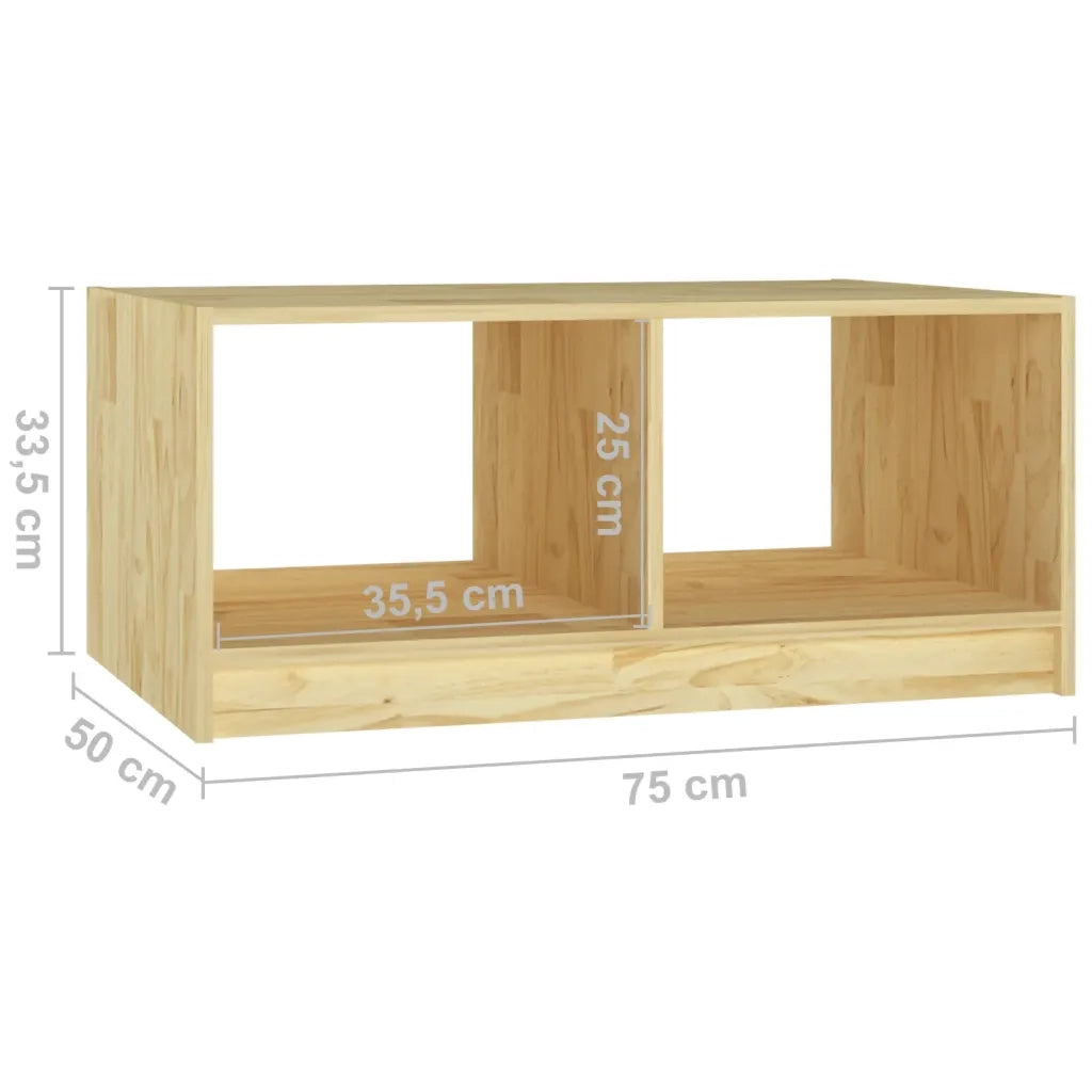 Tavolino da Salotto 75x50x33,5 cm Legno Massello di Pino 809906