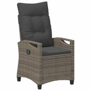 Sedia da Giardino | Sedie da Esterno reclinabile Grigio e Grigio Scuro polyrattan
