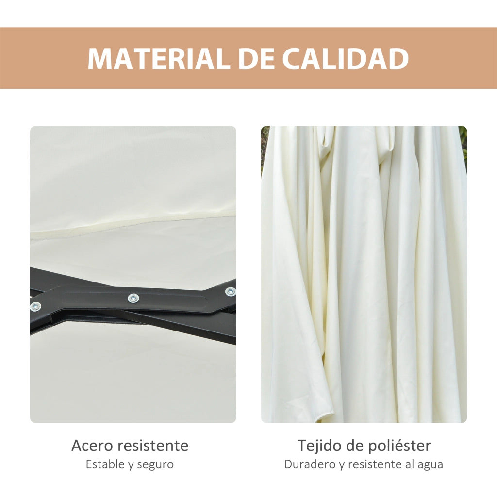Tenda da sole 4,5x2,65 m con 48 luci LED ¨C zephmum ¨C crema