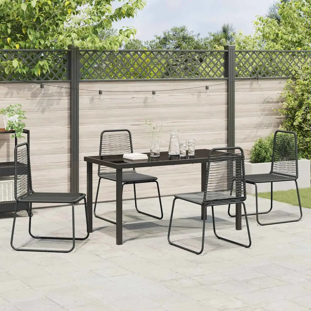 Set da Pranzo per Giardino 5 pcs Nero