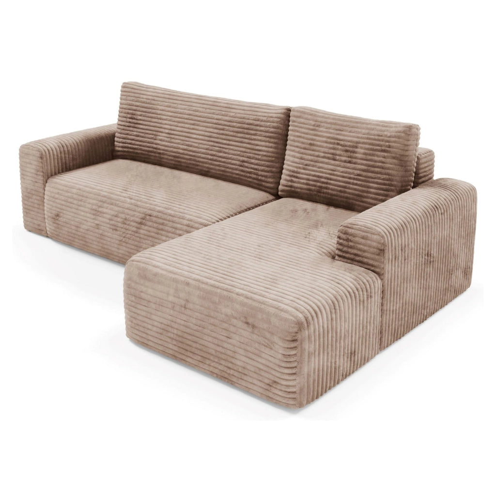 Folgarida, Divano Letto con Penisola Contenitore, 268x163 cm Beige