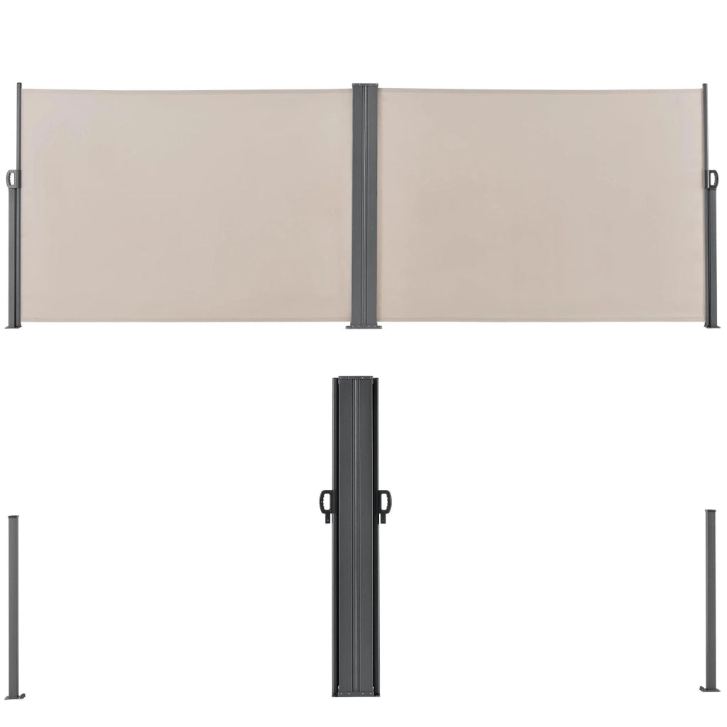 Tendalino parasole doppio parasole metallo e poliestere 160 x (2 x 300) cm beige 03_0001633