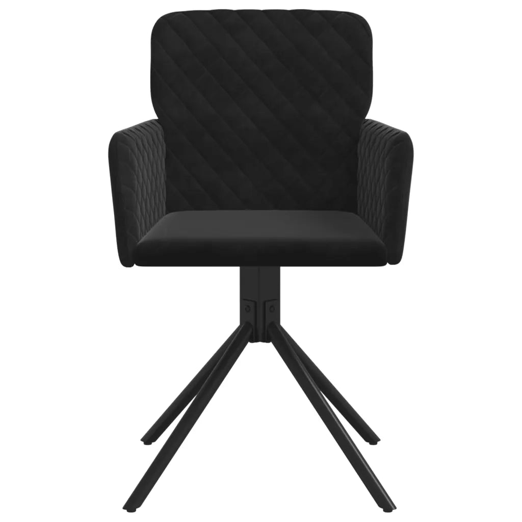 Sedie da Pranzo Girevoli 2 pz Nere in Velluto cod mxl 13736