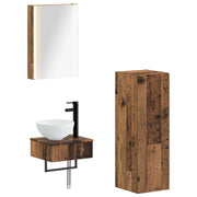 Set di Armadi da Bagno 4 pcs Legno antico 43 x 11,5 x 60,5 cm 3407381