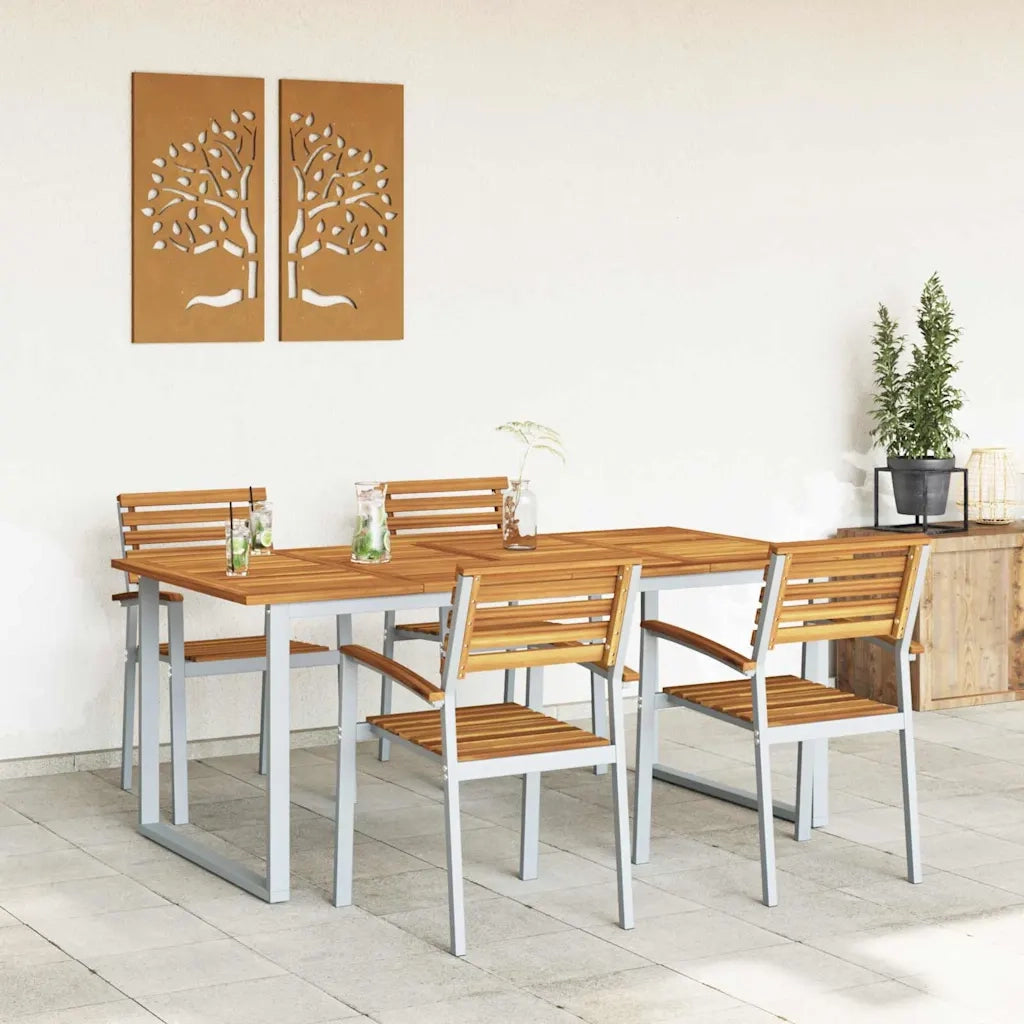 Set da Pranzo per Giardino 5 pcs Grigio 3284347