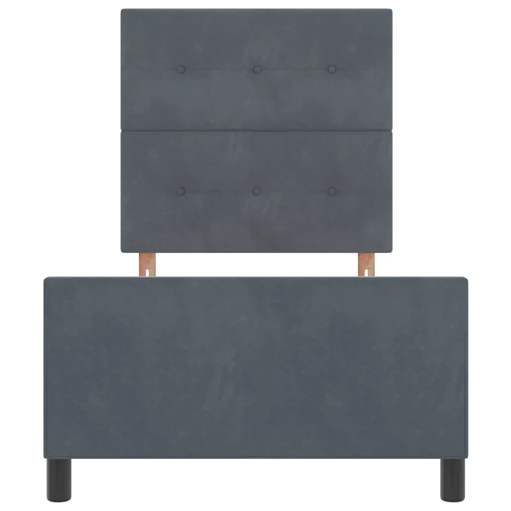 Letto a molle con testiera Grigio scuro 90 x 200 cm Velluto 3344916