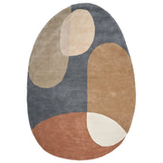 Tappeto per aree multicolore in viscosa e lana di forma ovale 160 x 230 cm in stile moderno e glam.