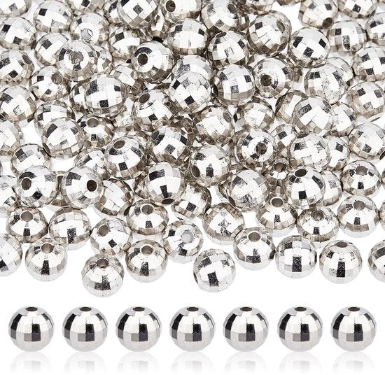 Kralen 300 pezzi - 8 mm - Spiegelkralen - Kunststoff - Facettati - Kralen lucide - Per la creazione di accessori - Accessori in kralen
