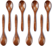 Set di cucchiai in legno da 8 pezzi per cucinare e mescolare - 14 cm di lunghezza - cucchiaio di miele, cucchiaio a caffè, cucchiaio da tè - spezie, cibo, cucinare, mescolare alimenti.