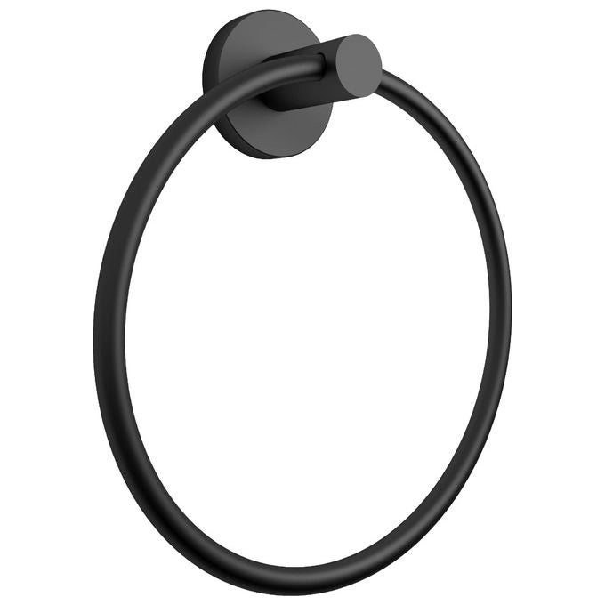 GEDY Portasciugamani ad Anello Felce Plus Nero Opaco Acciaio Inox e Cromall