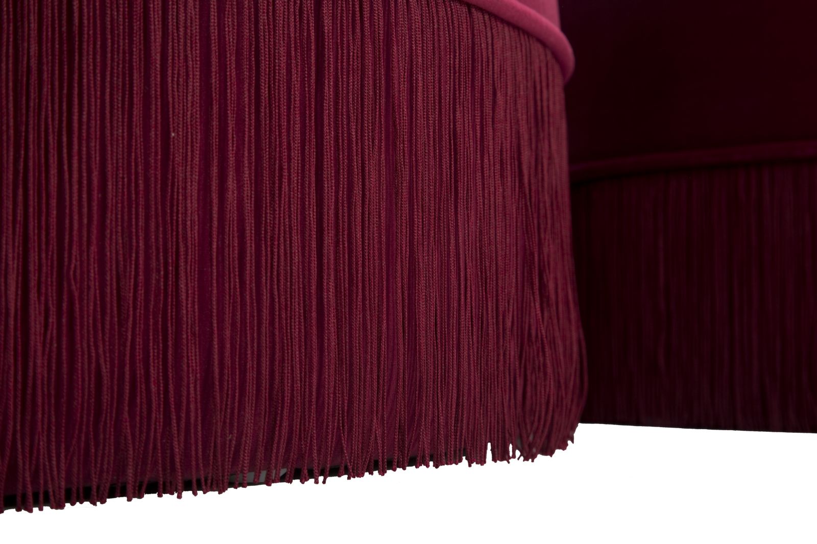 Puff Contenitore Lines New Coppia Bordeaux Ø71x41-55x33 cm in Legno Spugna e Poliestere Bordeaux