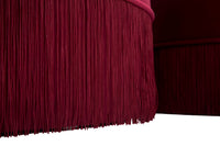 Puff Contenitore Lines New Coppia Bordeaux Ø71x41-55x33 cm in Legno Spugna e Poliestere Bordeaux