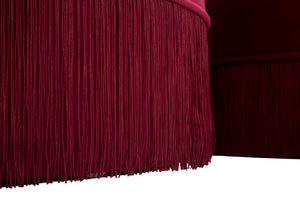 Puff Contenitore Lines New Coppia Bordeaux Ø71x41-55x33 cm in Legno Spugna e Poliestere Bordeaux