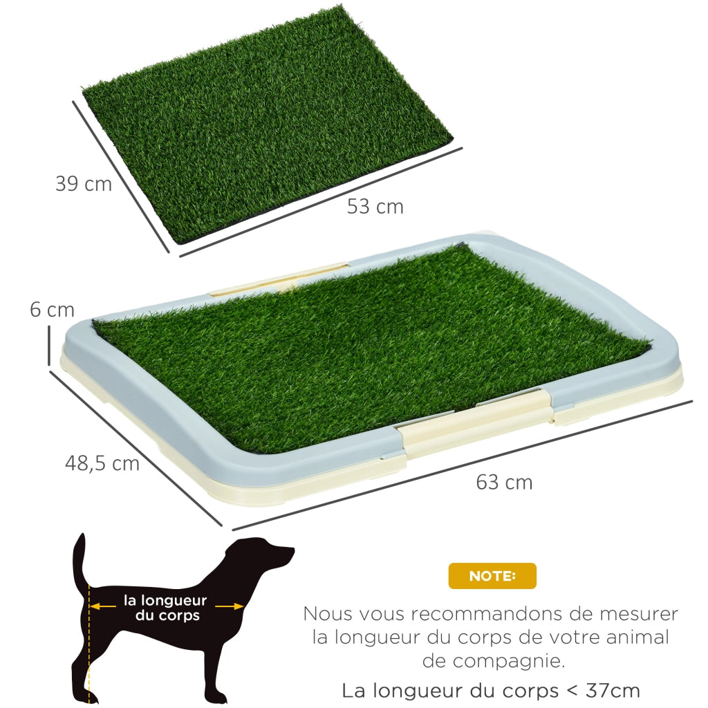 Toilette per cani con tappeto erba sintetica e griglia ¨C zephmum ¨C 63x48,5 cm