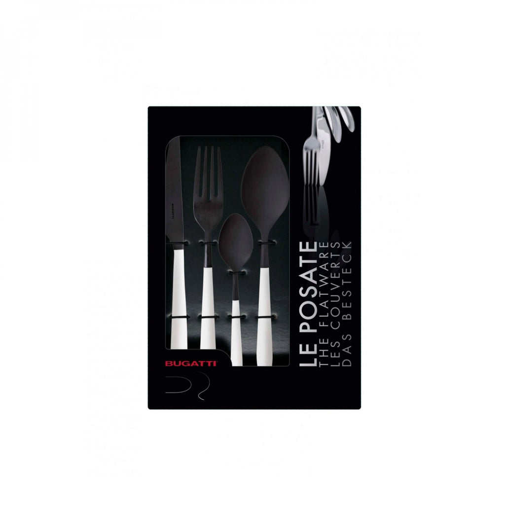 ARES BLACK DIAMOND, Posate Set 24 pz, Scatola Window, Casa Bugatti Colore: Grigio