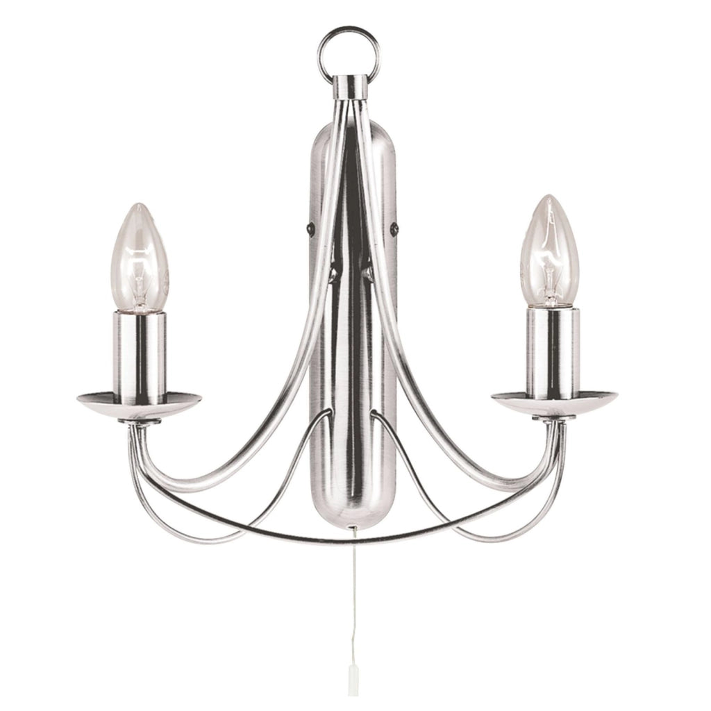 Lampada da parete Maypole 2Lt - Metallo argento satinato