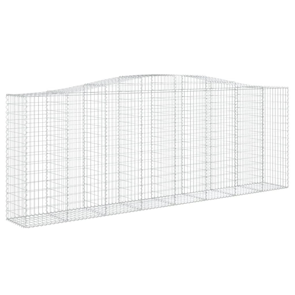 Set di 2 gabbioni ad arco per recinzione gabbia o muro di contenimento 400 x 50 x 140/160 cm ferro zincato argento 02_0041403