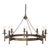 Lampadario gotico Cromwell bronzo antico 8xE14 Elstead