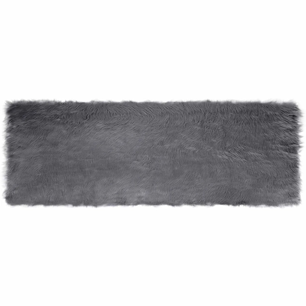 Tappeto in finta TAFALLA Antracite 80 x 250 cm Poliestere 42021590