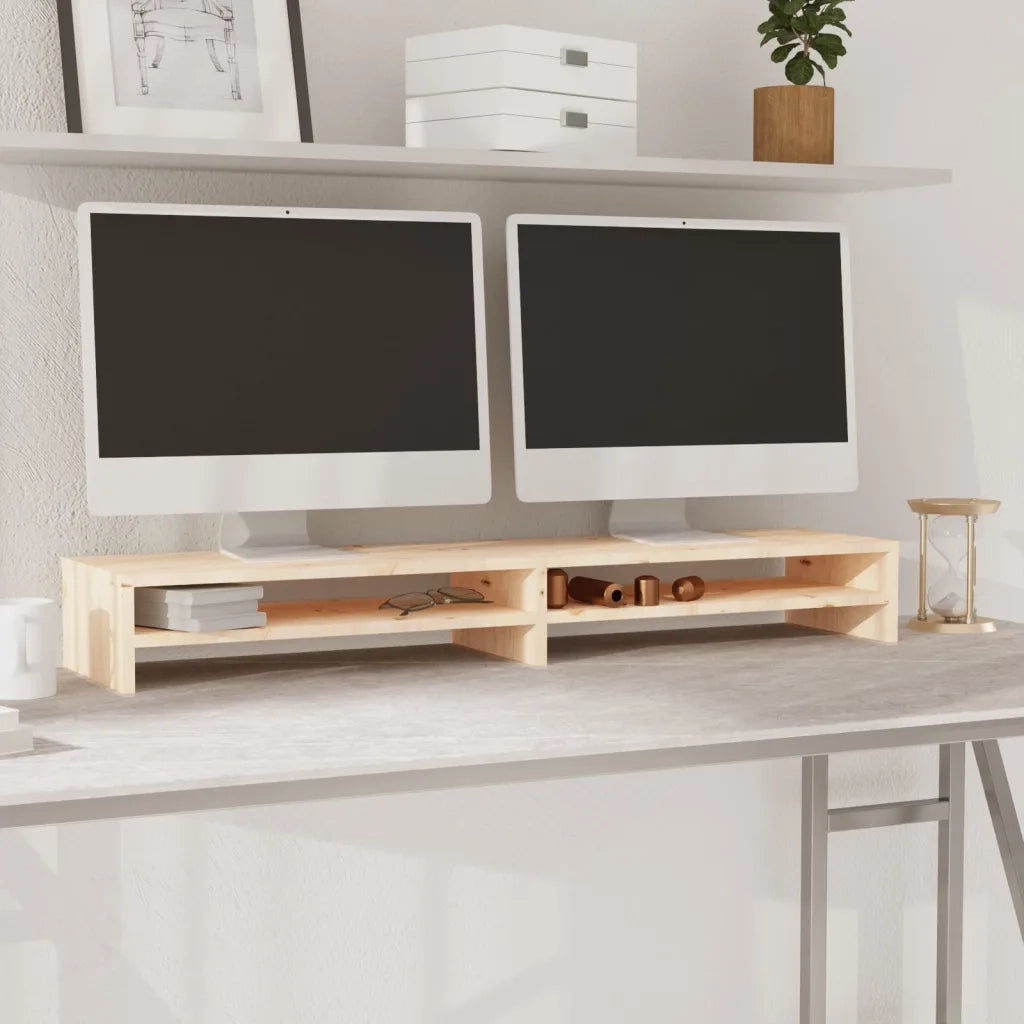 Supporto per Monitor 100x24x13 cm in Legno Massello di Pino 813919