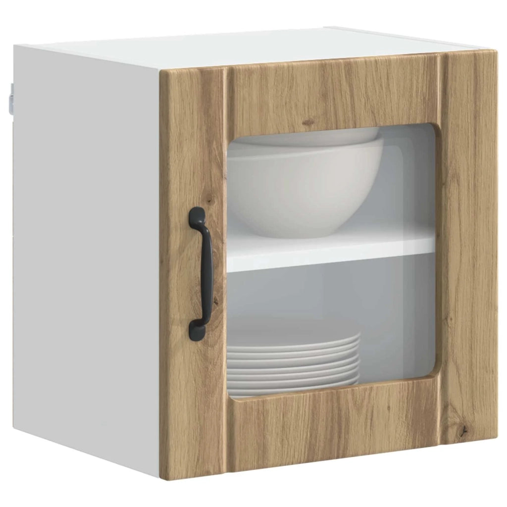Mobile in vetro da parete LUCCA 2 pcs Rovere Artigianale