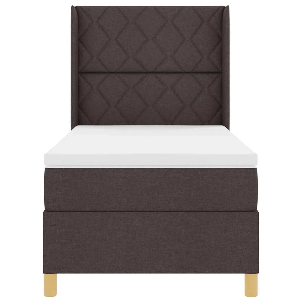 Letto a molle con materasso Marrone 140 x 190 cm Tessuto 3343731