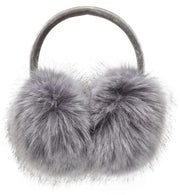 Orecchini da calore adattabili - Finto pelliccia - Accessorio invernale - Donna - Ragazza - Adatto per l'esterno - Grigio/Cachi - Orecchini protettivi