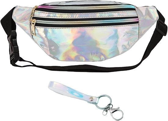 Borsa da Spalla in Argento con Hanger Symphony e Tasca Laser per la Spalla - Borsa Unisex Impermeabile per Attività All'Aperto e Shopping