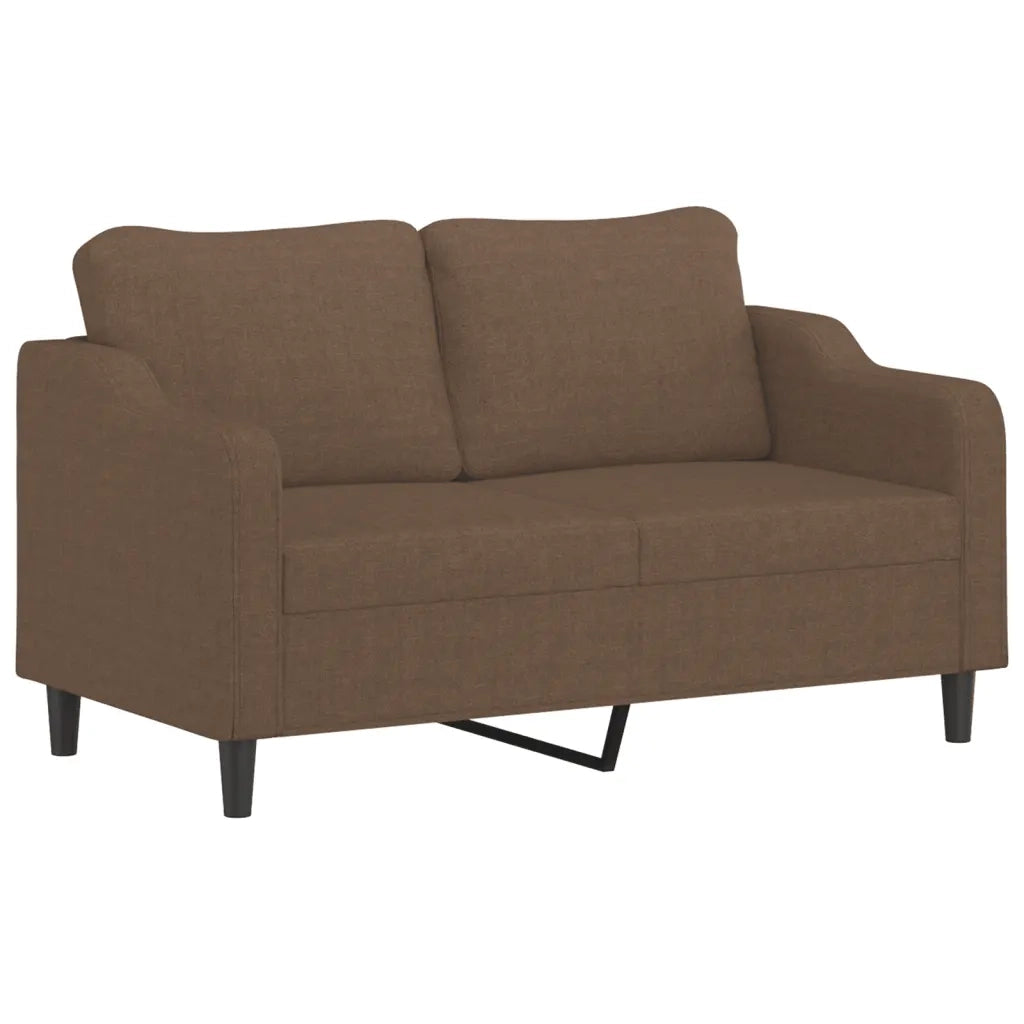 Set di Divani 3 pz con Cuscini Marrone in Tessuto