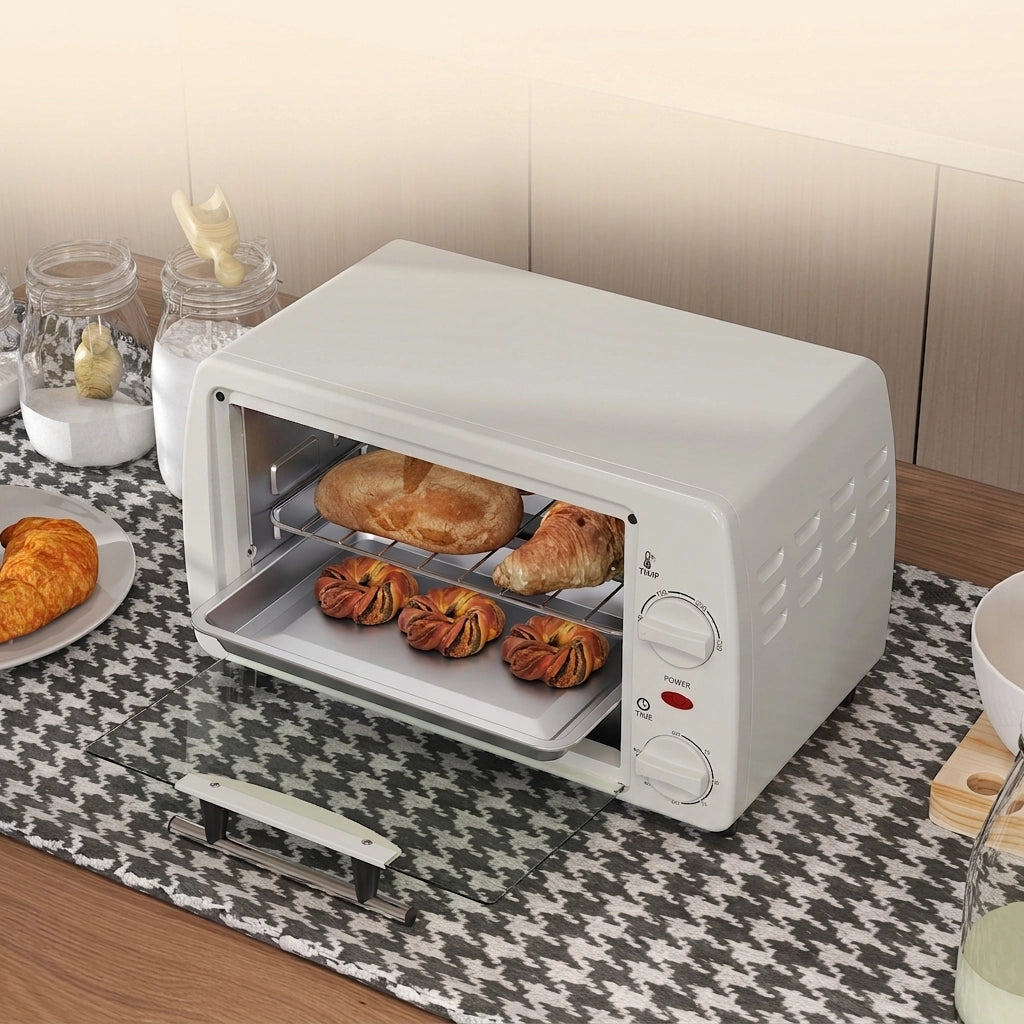 Mini Forno da Tavolo 36;5x26x22 cm 750 W con Teglia; Griglia e Temperatura fino a 230°C