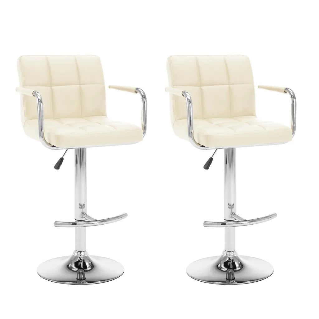 Sgabelli da Bar 2 pz Crema in Similpelle cod mxl 57555