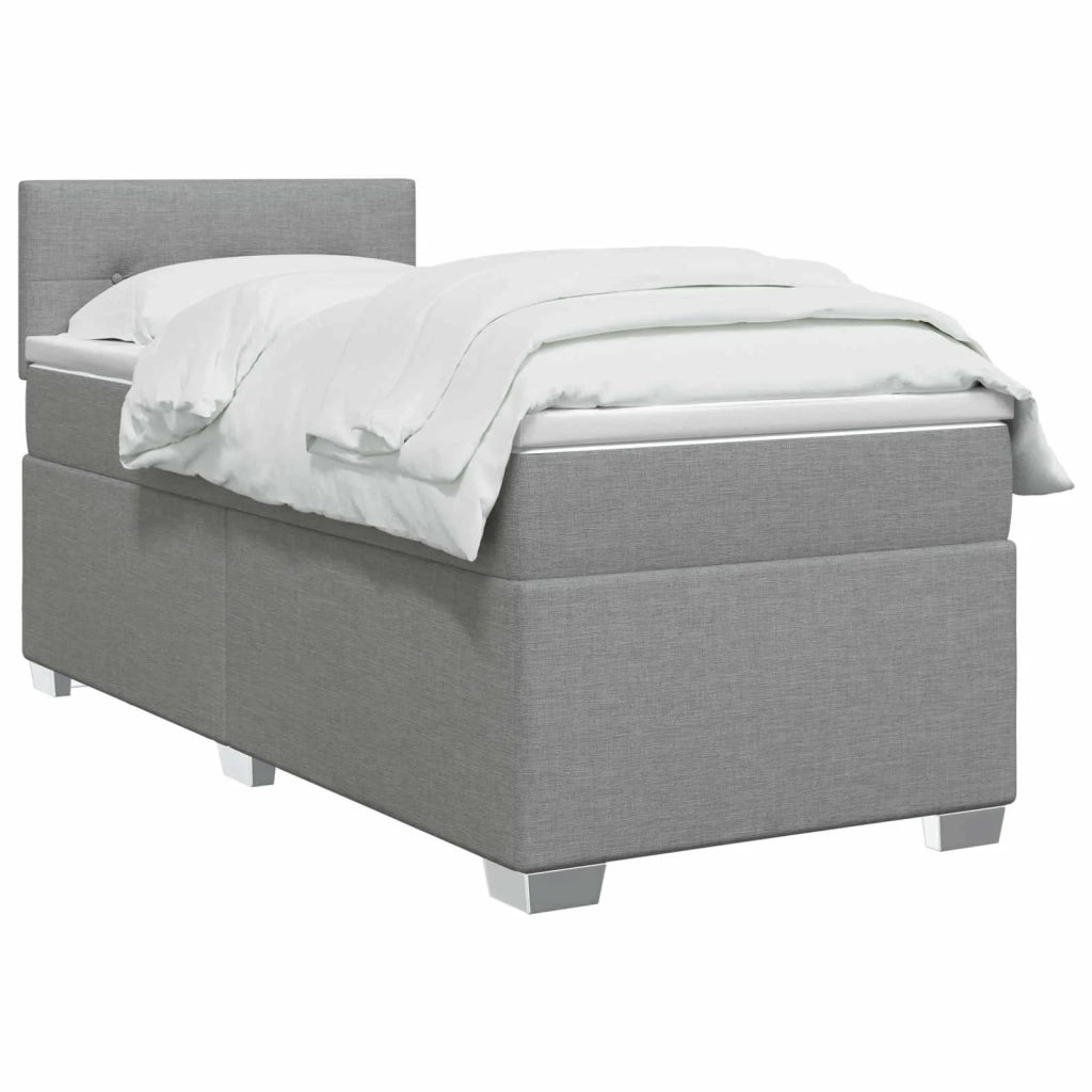 Letto box spring con materasso Grigio Chiaro 90 x 190 cm 3450369