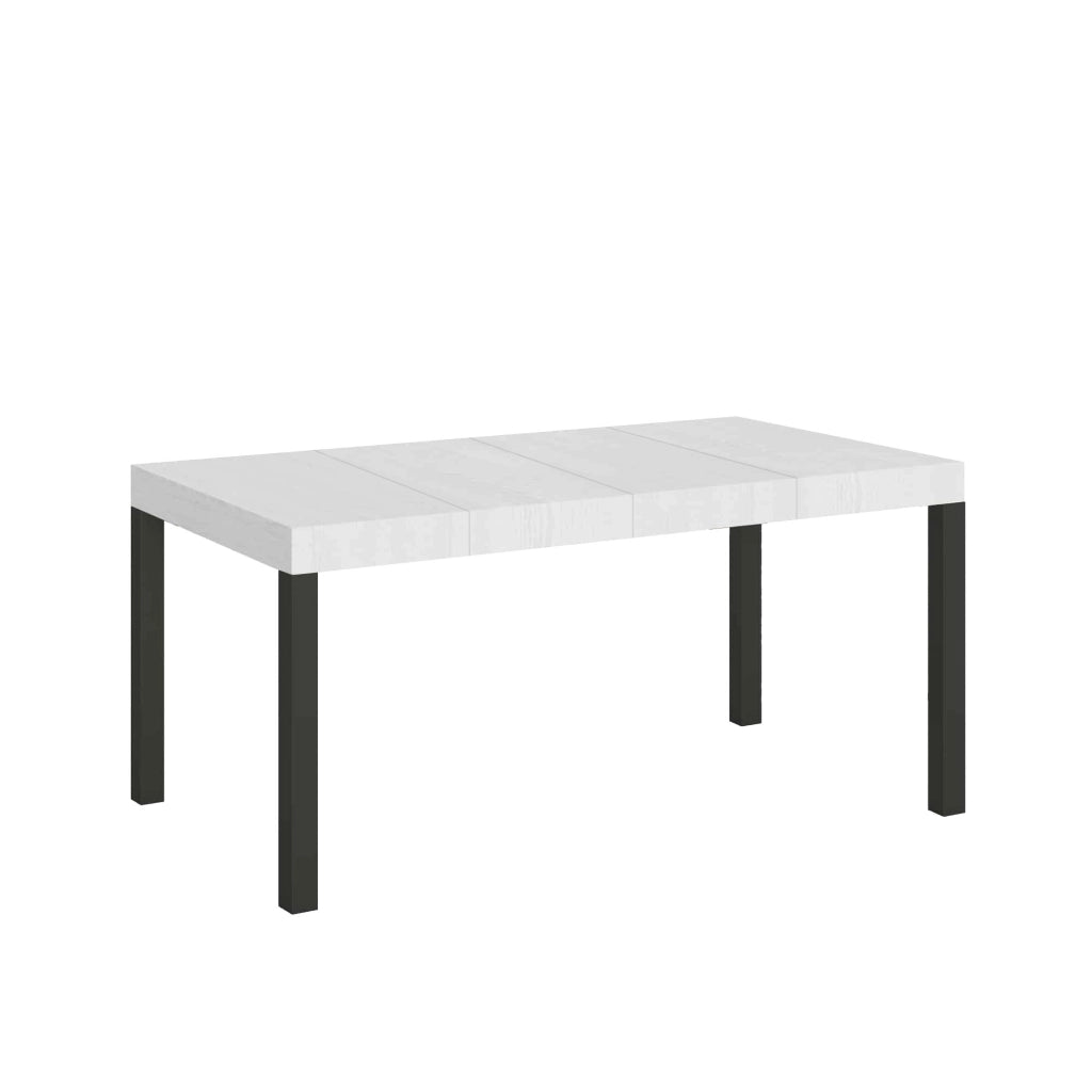 Tavolo Allungabile 120/380x90 cm Everyday Premium Bianco Frassino Gambe Antracite