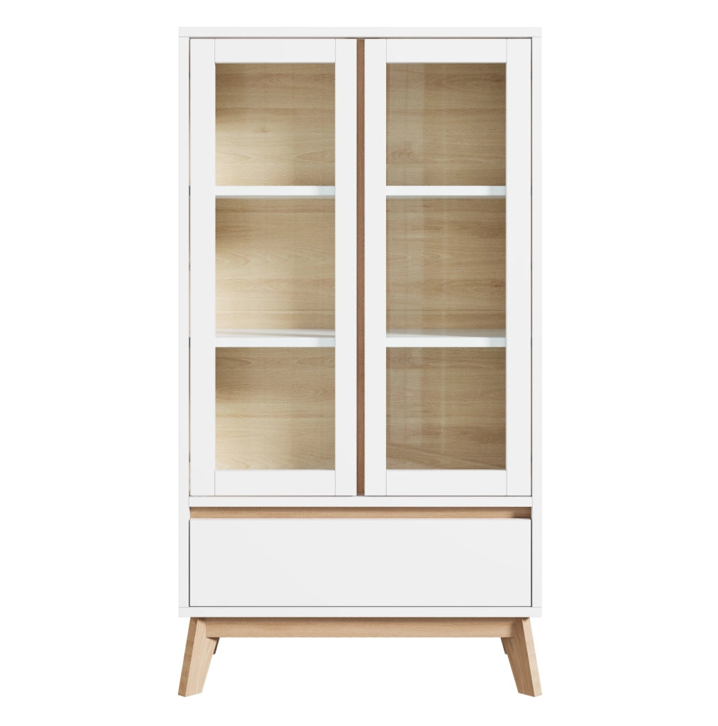 Credenza da cucina bianca con cassetto e ripiani regolabili