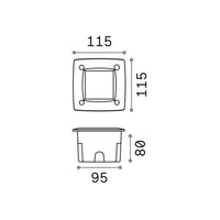 Lampada Da Incasso Moderna Quadrata Avenue Plastiche Grigie 1 Luce Gx53 W 4000K