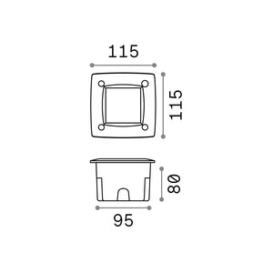 Lampada Da Incasso Moderna Quadrata Avenue Plastiche Grigie 1 Luce Gx53 W 4000K