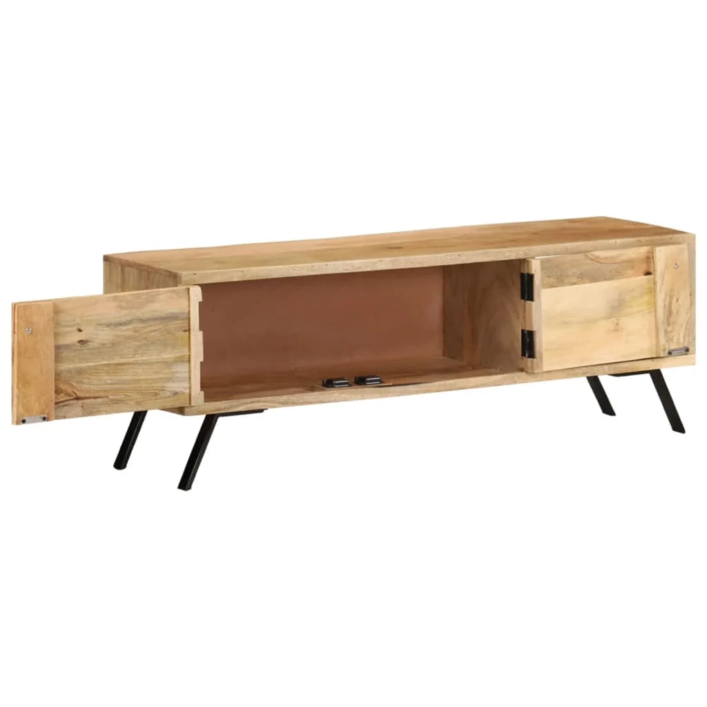 Mobile TV multimediale scaffale TV credenza mobile TV sala da pranzo soggiorno camera da letto 110 x 30 x 40 cm legno massello di mango beige 02_0025729