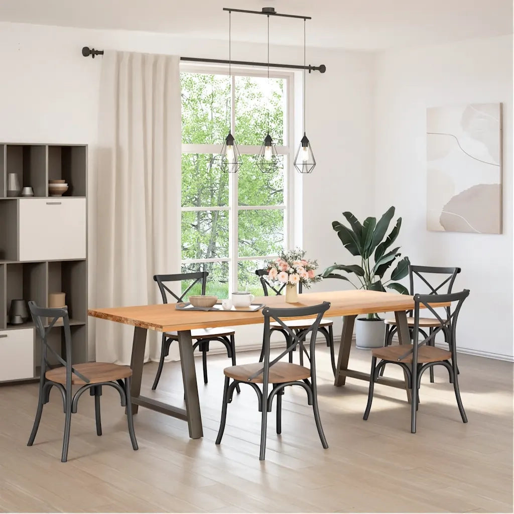 Gambe per tavolo da pranzo a forma di A 2 pz 90x(72-73) cm in acciaio 4012863