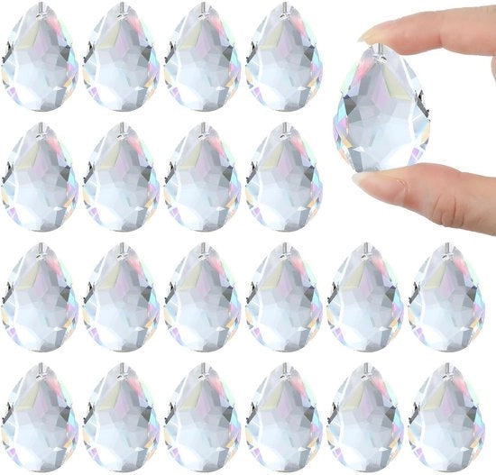 Decorazione per finestre a cristalli - 20 pezzi - Suncatcher con prismi - 38 mm - Vetrini per protezione dal sole