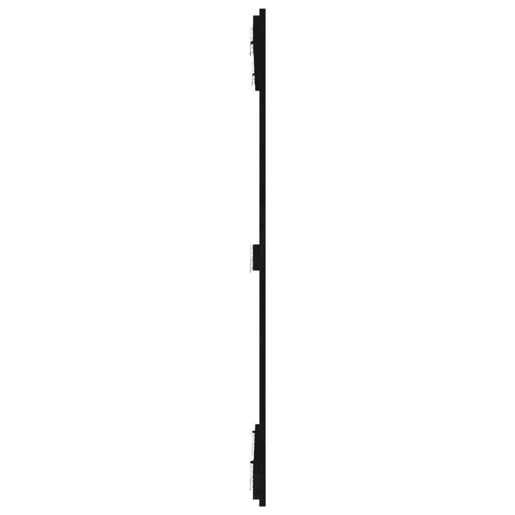 Testiera | Testata da Parete Nera 82,5x3x110 cm in Legno Massello di Pino