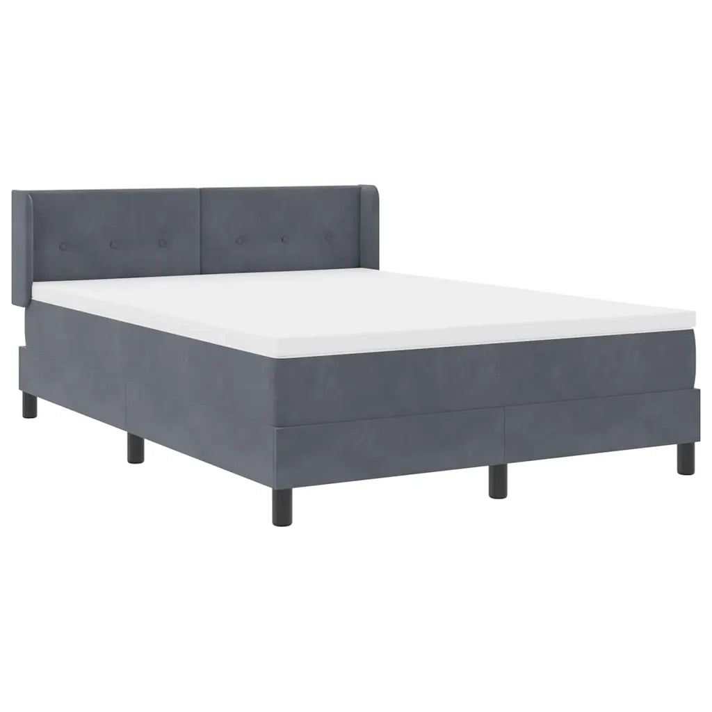 Letto a molle con testiera Grigio scuro 200 x 160 cm Poliestere