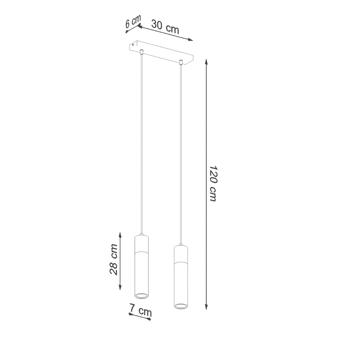 Lampada a sospensione in legno e cemento a 2 luci ZANE Persian Indigo, stile industriale