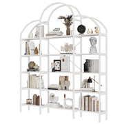 Scaffale con 5 Ripiani Contenitivi; Decorazione a Nuvola; Struttura in MDF e Metallo; Bianco; 170 × 26 × 190 cm