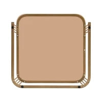 Set di Tavolini da Salotto Impilabili in Marmo Lucido e Vetro con Dettagli Dorati e Cassetti, 60x60x42,5 cm + 50x50x34 cm, Bianco