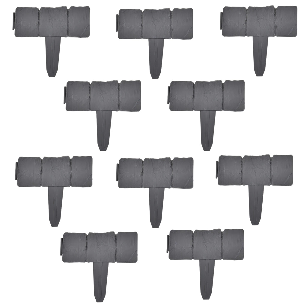 Bordure per Aiuola in set di 20 blocchi - Lunghezza tot 5 m - Grigio, Effetto Pietra casa.pro