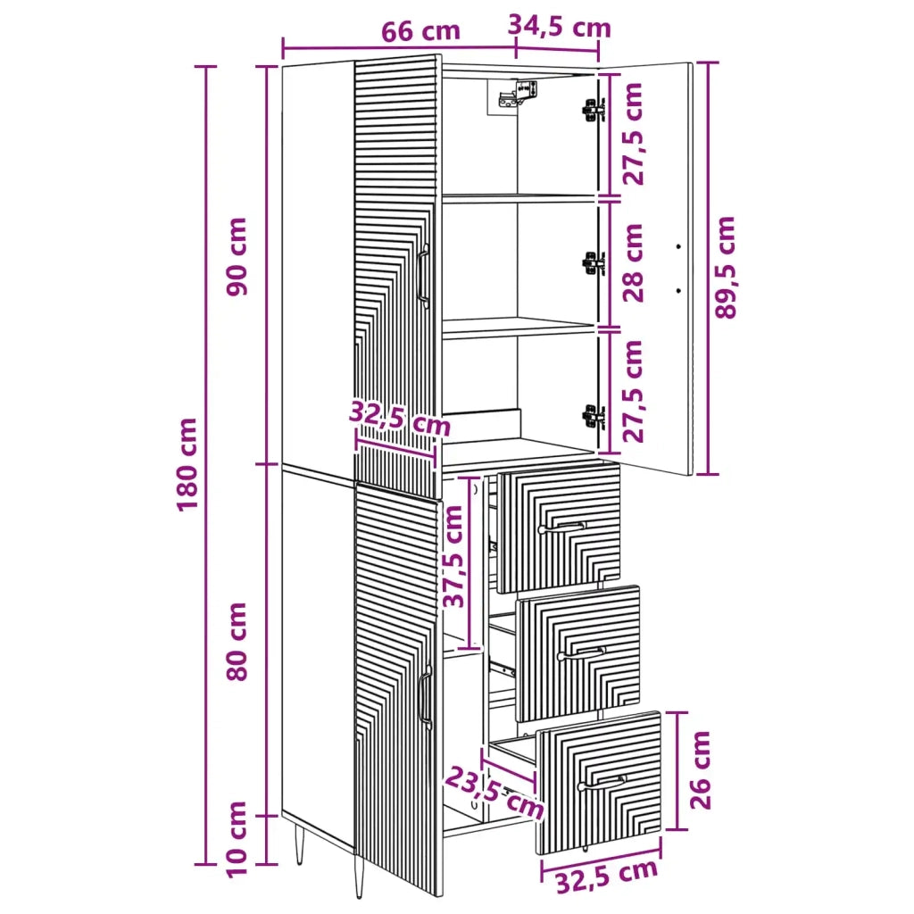 Set di armadi 2 pcs Rovere Artigianale 66 x 34,5 x 89,5 cm 3416663