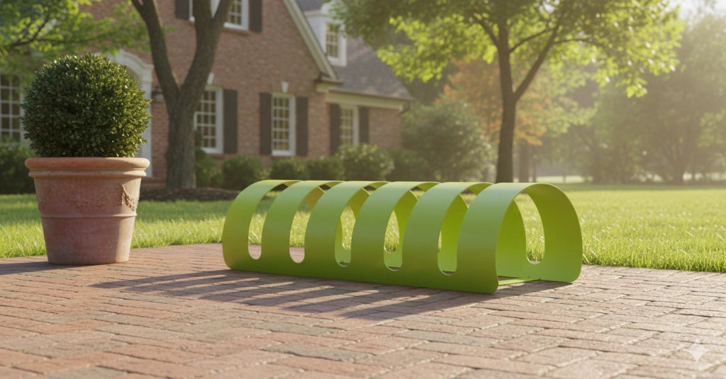 Rastelliera Portabici 5 Posti in Ferro 90x30x23 cm Belfer Bike Rack 42/PB Verde Acido